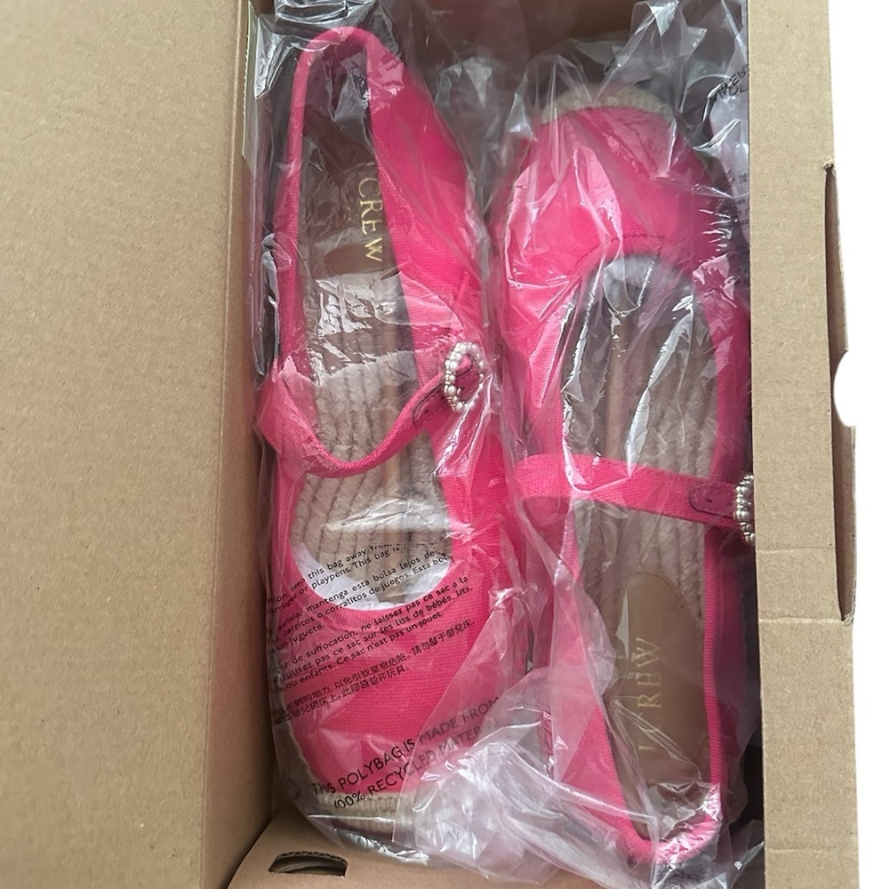 NIB J. CREW FACTORY Canvas Mary Jane Espadrille Flats 9.5 - Picture 7 of 9